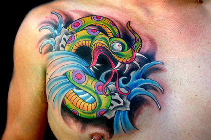 Tattoos - Snakes on a MFin Chest Yo! - 16322
